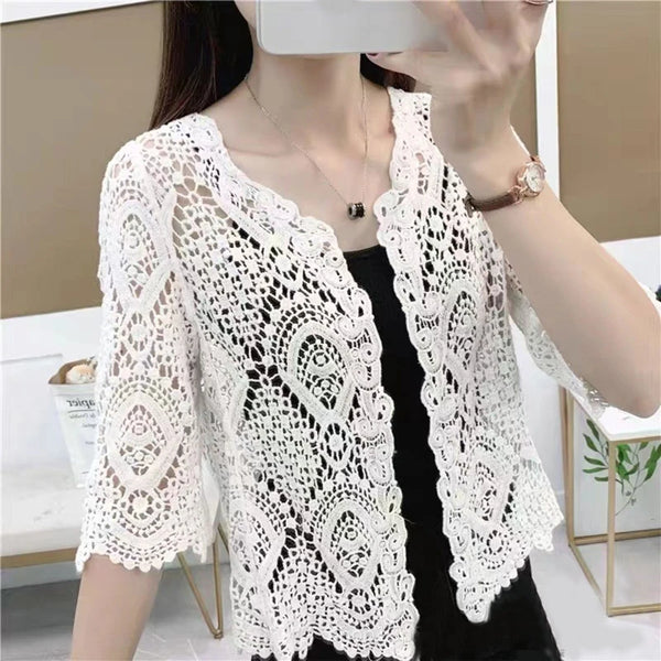 Women Knitted Hollow Handmade Crochet Floral