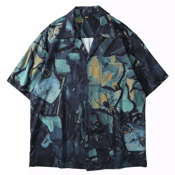 Butterfly Print Hawaiian Summer Beach Shirt