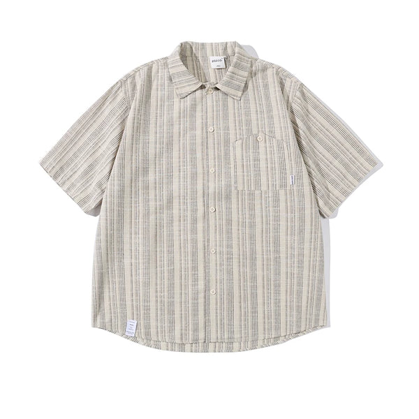 Casual Vintage Loose Stripe Blouse Shirt