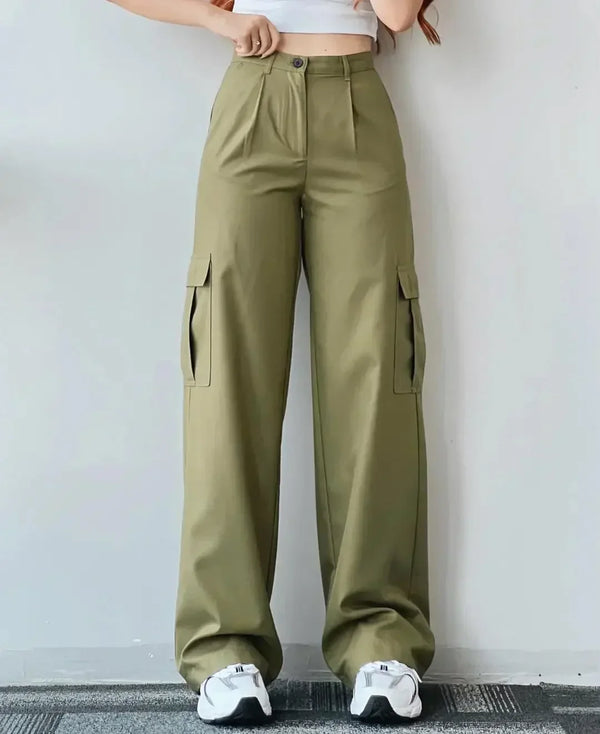 Solid Color Wide Leg Crago Pants
