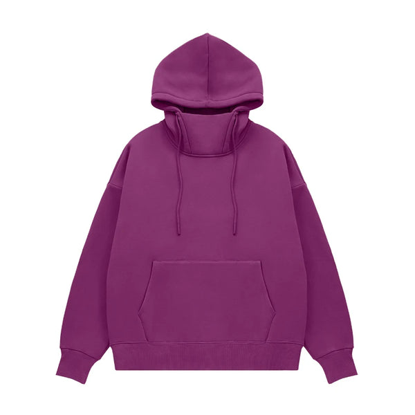 Basic Thick Fleece High Neck Vintage Hoodies