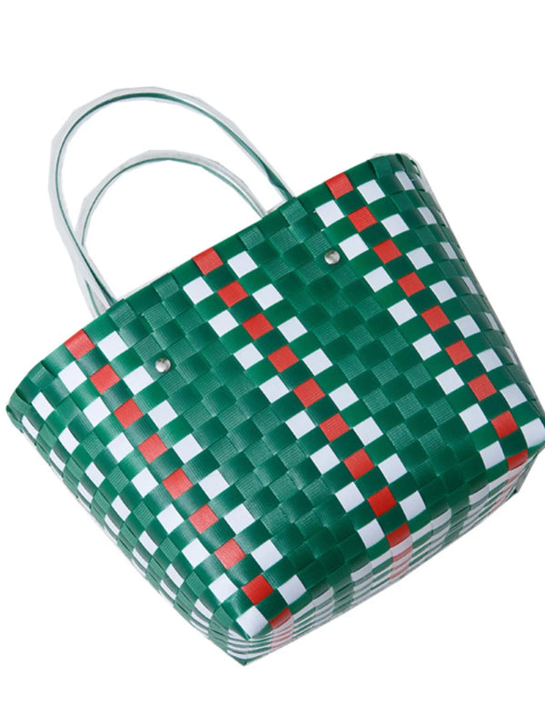 Plastic Handwoven Beach Handbag