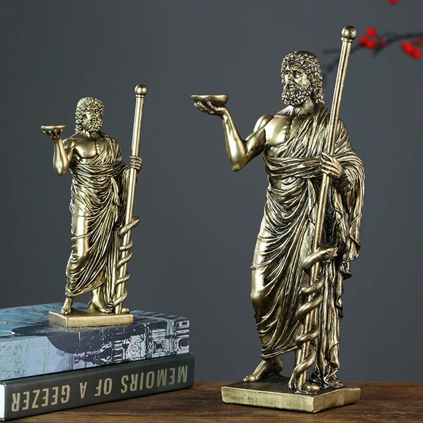 God of Medicine Rod of Asclepius Statue