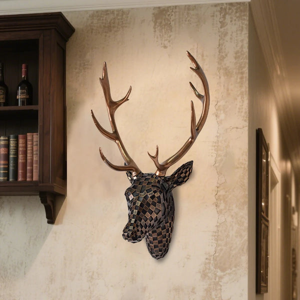 Modern Mosaic Deer Head Wall Decor