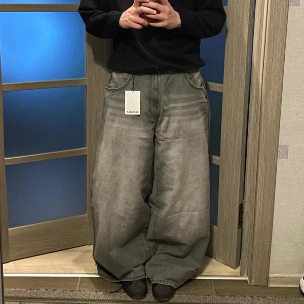 Vintage Washed Baggy High Waist Jeans