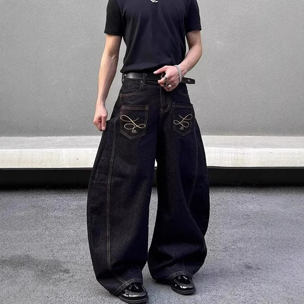 Y2K Pocket Decoration Loose Jeans