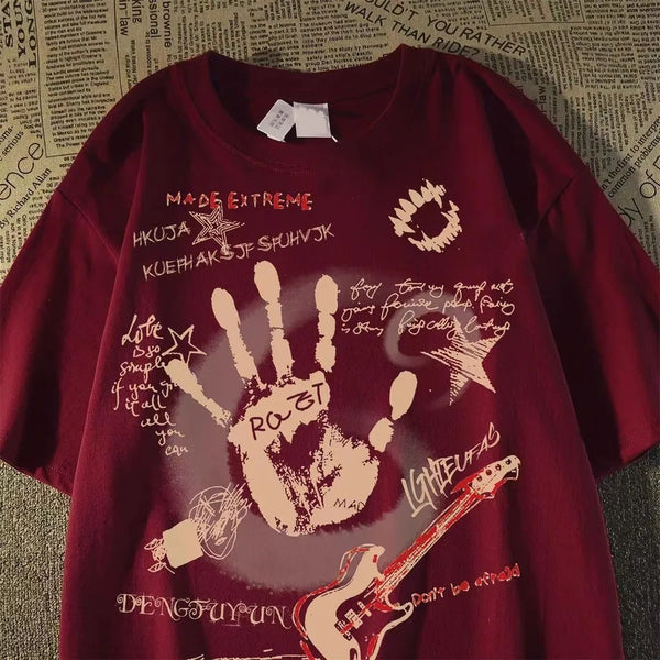 Vintage Hand Print Short Sleeve T-Shirt