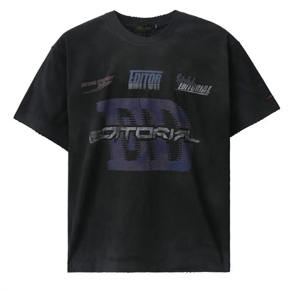 Vintage Letter Print Crew Neck T-Shirt