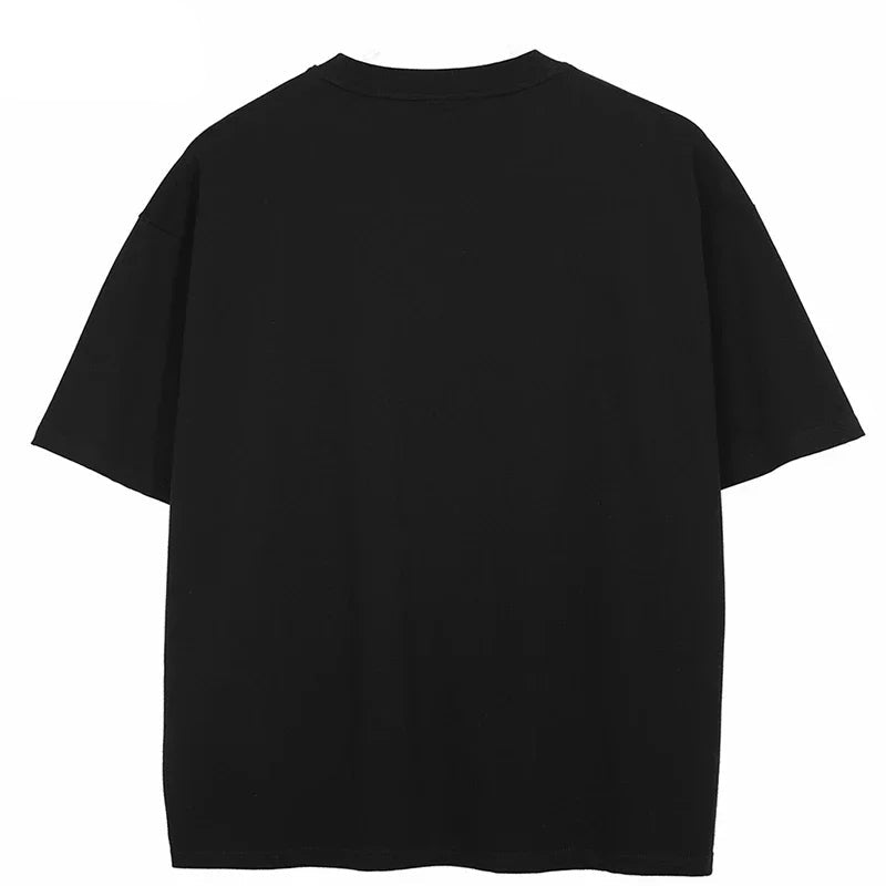 Black t-shirt on a white background