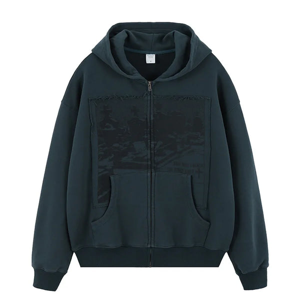 Cozy Cotton Dark Zipper Hoodie