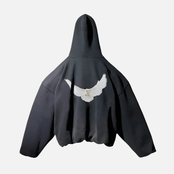 Oversized High Quality Dove Print Hoodie