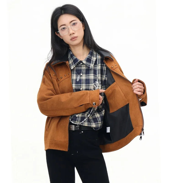 Pearl Decor Camel Jacket
