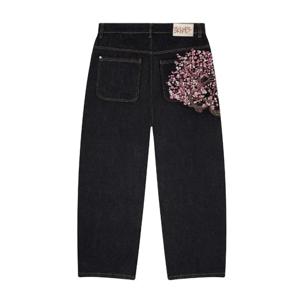 Y2K Blossom Embroidery Jeans