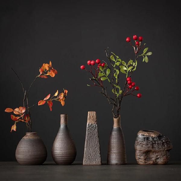 Retro Rough Pottery Mini Flower Vase