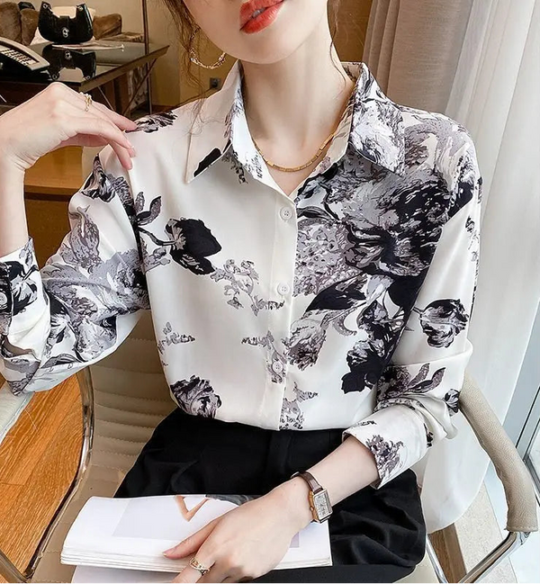 Sweet Printed Button-Up Shirt