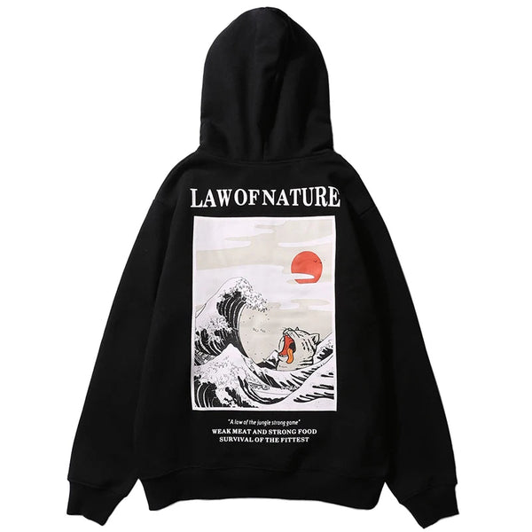 LAW OF NATURE Embroidery Hip Hop Hoodie