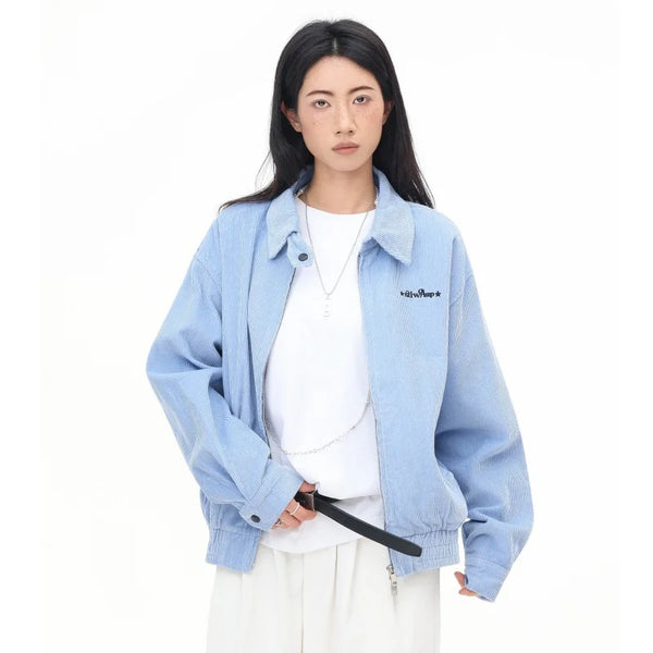 Oversized Solid Color Varsity Jacket