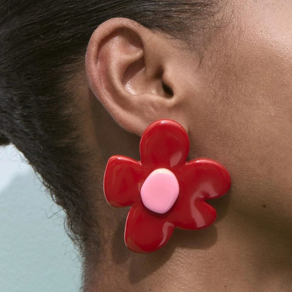 Acrylic Flower Vintage Earrings