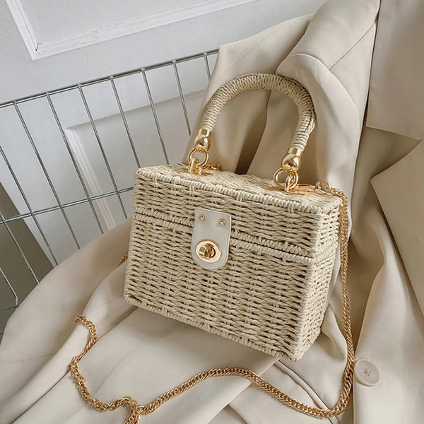 Summer Box Straw Handbag