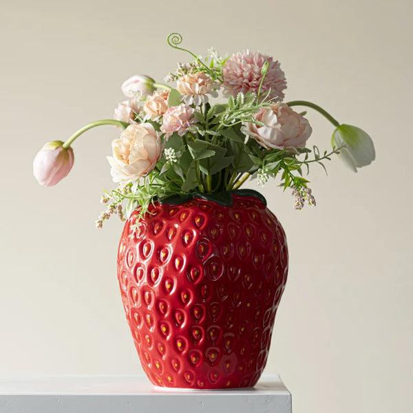 Ceramic Strawberries Vase