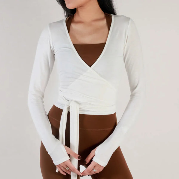 Stylish V-Neck Long Sleeve Workout T-Shirt