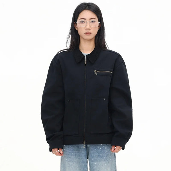 High Quality Black Cotton Autumn Jacket
