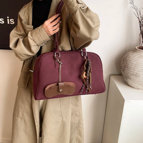 Corporate Girl Fancy Solid Color Shoulder Bag
