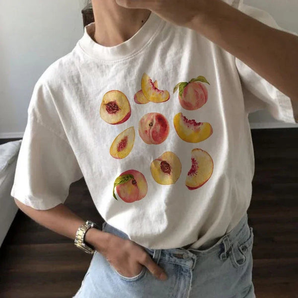 Vintage Peach Print Cottage core Graphic T-Shirt