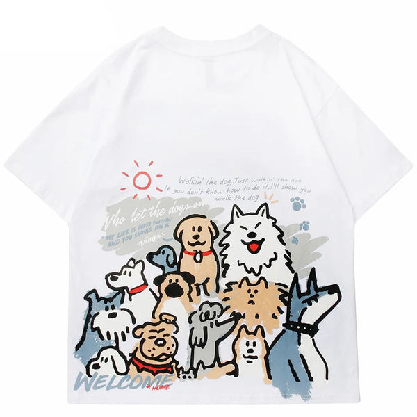 Funny Hip Hop Cartoon Dogs T-Shirt