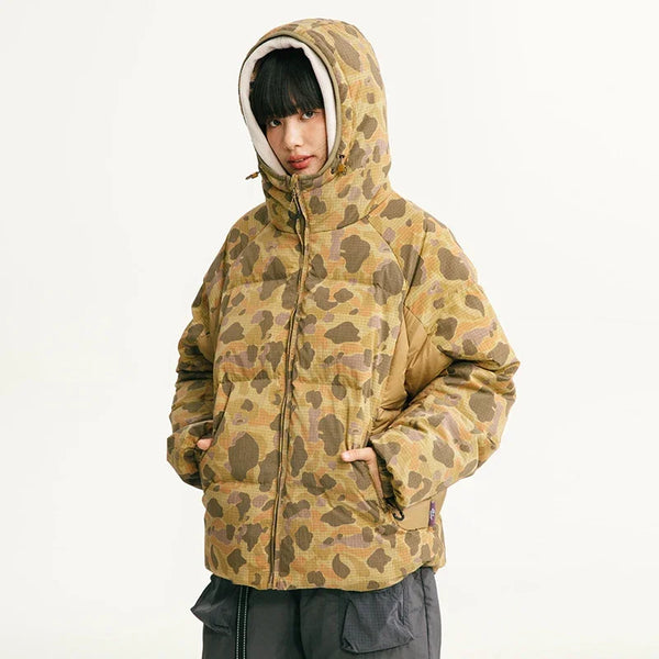 Warm Camouflage Hooded Puffer Jacket