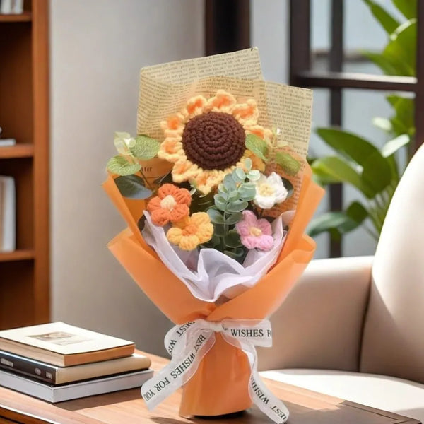 Handmade Crochet Bouquet Sunflower