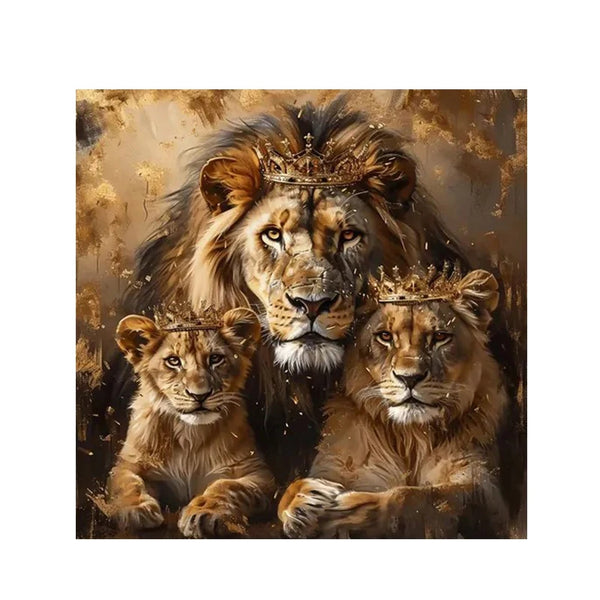 Póster de la familia del león real 