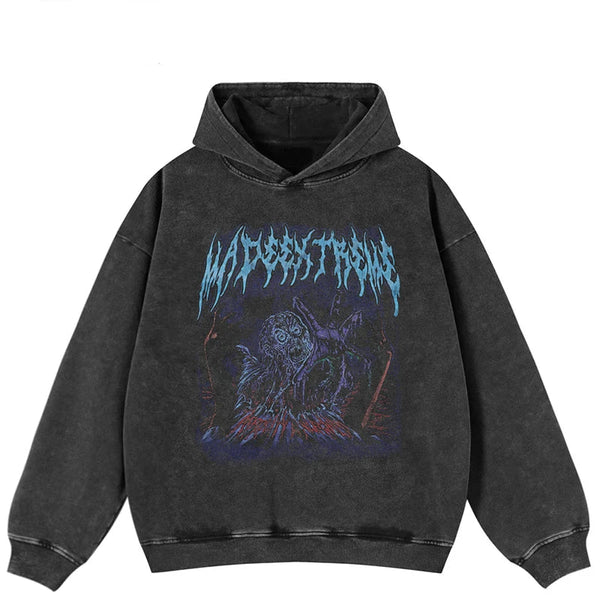 Oversized Scary Devil Graphic Hoodie Shirt