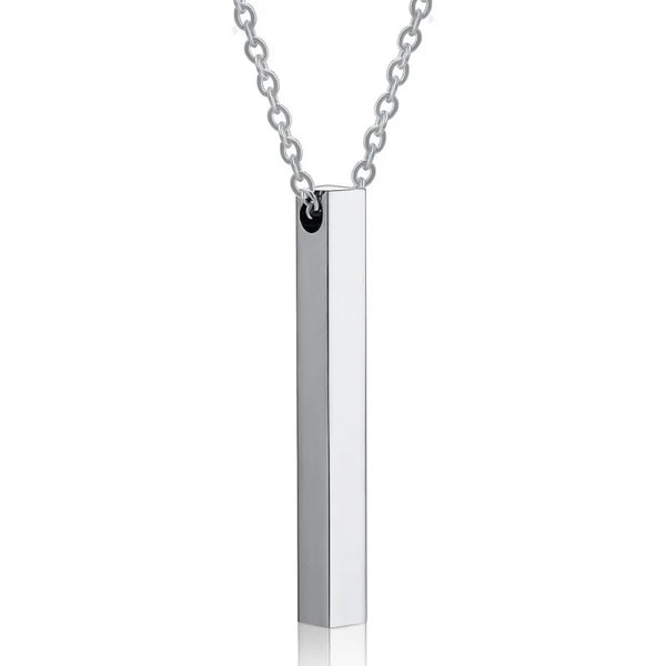 Vertical Rectangular Bar Steel Necklace