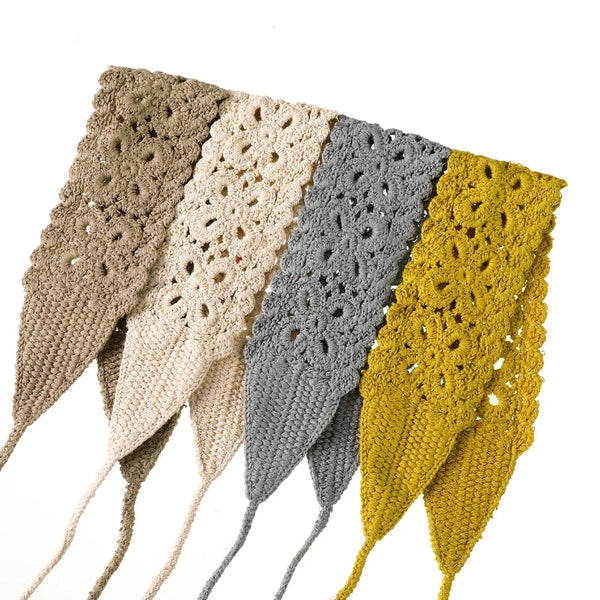Solid Color Hollow Knitted Headbands