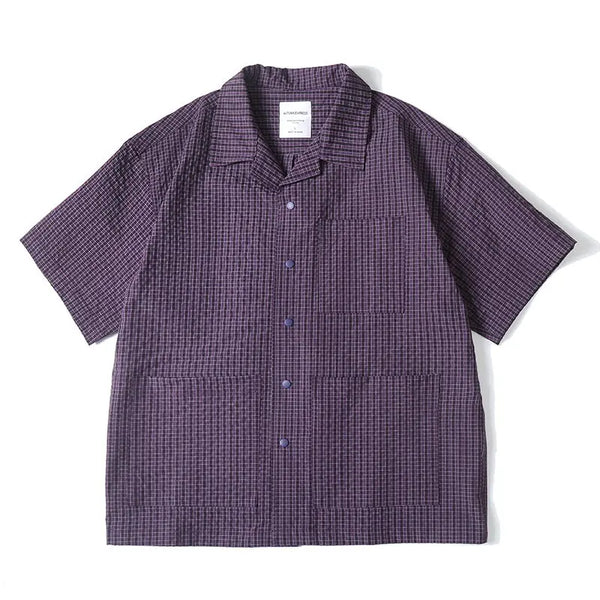 Plaid Casual Loose Fit Short Shirt