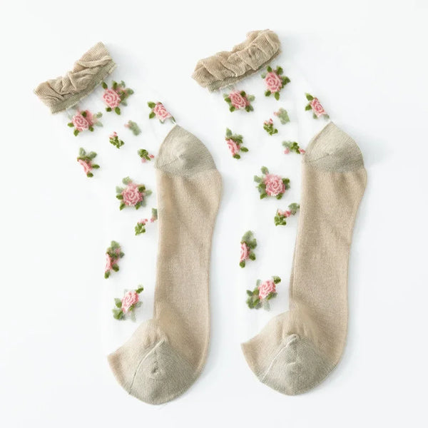 Breathable Japanese Silk Mid Tube Socks