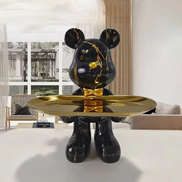 Graffiti Bear Animal Statue Keys Storage
