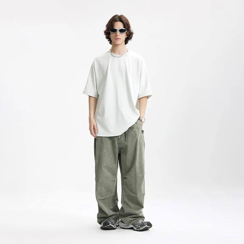 Pantalones de paracaídas lavados a máquina