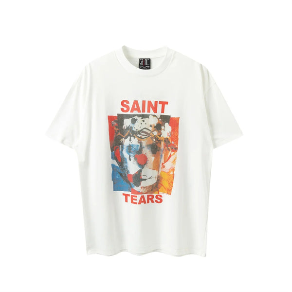 Retro Graffiti Print White T-Shirt