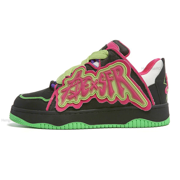 Retro Alphabet Sneakers for Outdoor School Sneakers