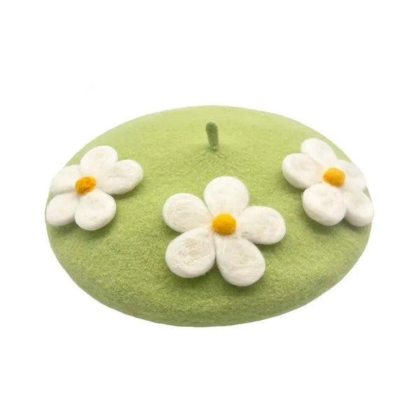 Boina de crochet de margaritas 
