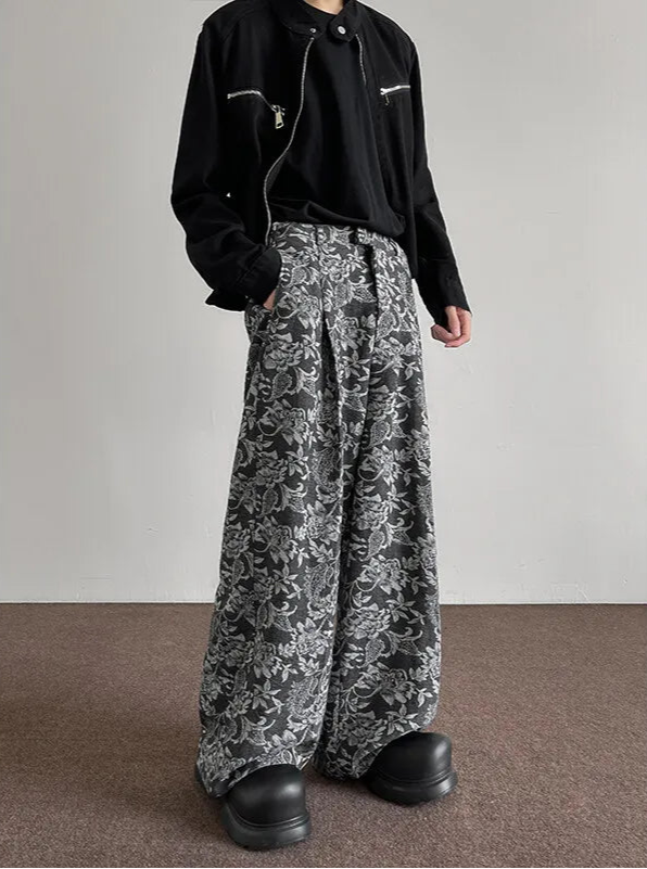 Y2K Floral Pattern Pants